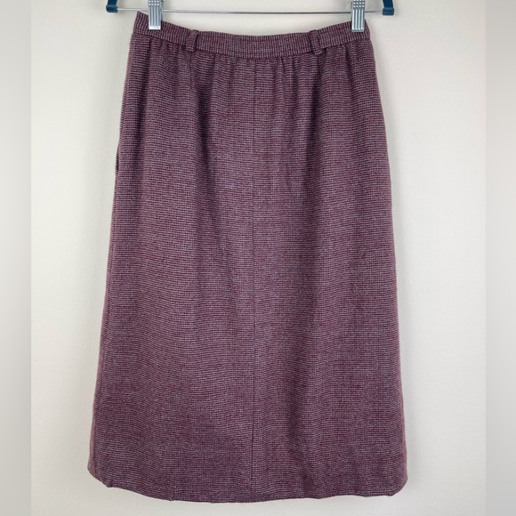 Yves Saint Laurent 70s Vintage Wool Pencil Wrap Skirt YSL Plum FR 40/US 8 Medium - Picture 11 of 12